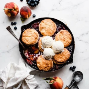 Blueberry Peach Cobbler with Biscuits