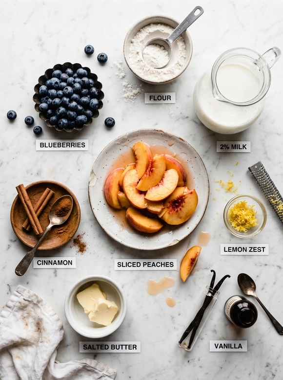 Blueberry Peach Cobbler with Biscuits - 1