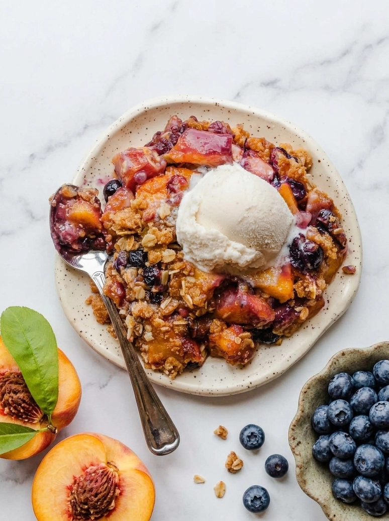 Brown Butter Blueberry Peach Crisp - 2