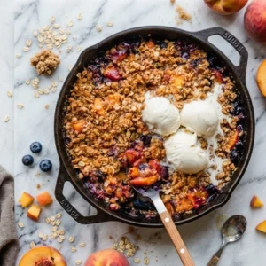 Brown Butter Blueberry Peach Crisp
