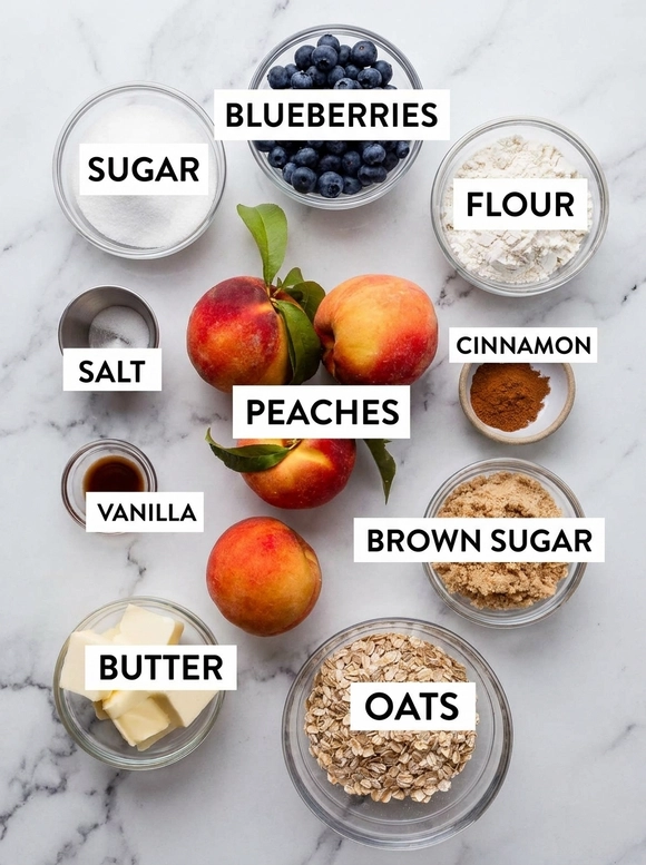 Brown Butter Blueberry Peach Crisp - 1