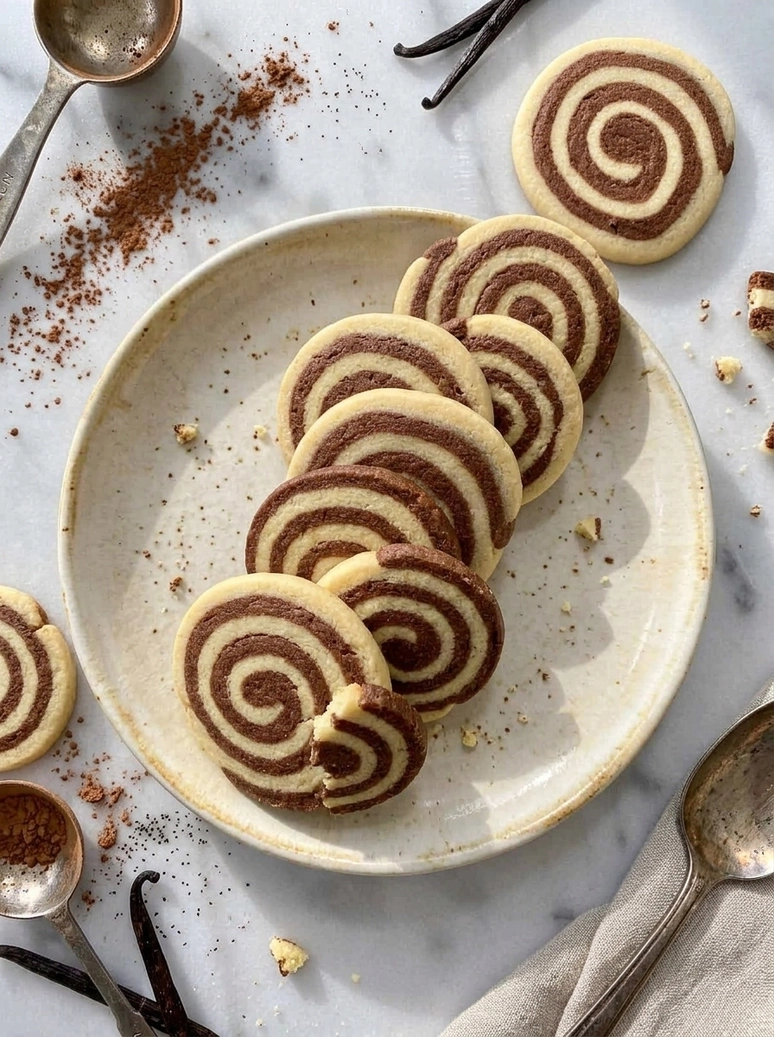 Chocolate Vanilla Pinwheel Cookies - 2