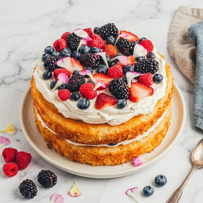 Classic Berries and Cream Cake