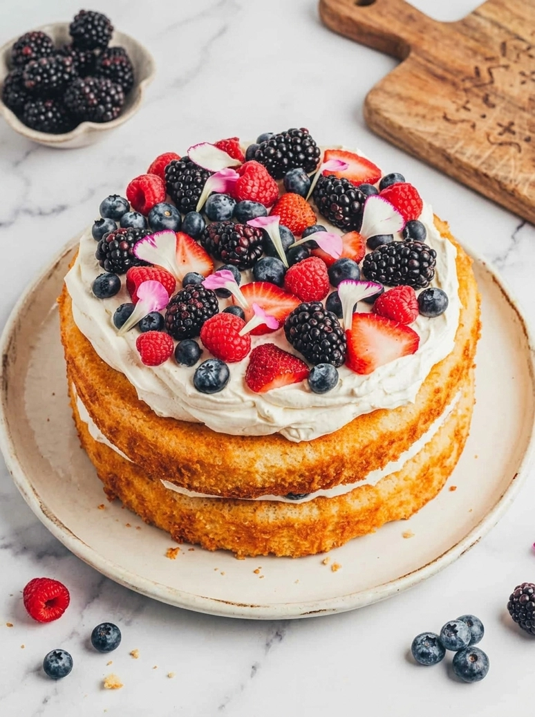 Classic Berries and Cream Cake - 1