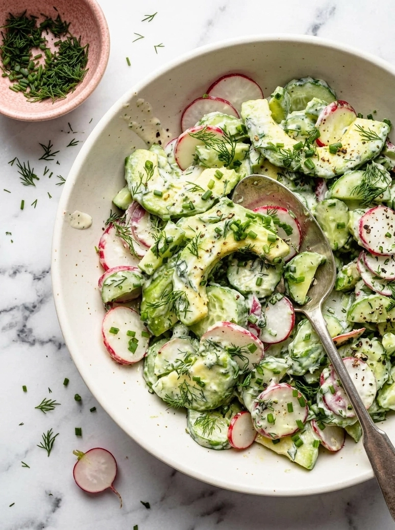 Creamy Buttermilk Ranch Cucumber Salad - 2