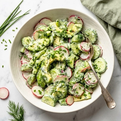 Creamy Buttermilk Ranch Cucumber Salad