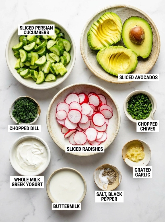 Creamy Buttermilk Ranch Cucumber Salad - 1