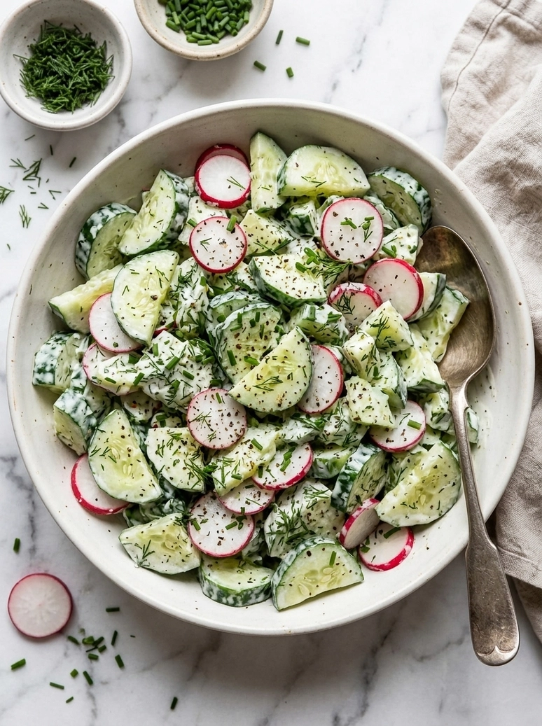 Creamy Buttermilk Ranch Cucumber Salad - 1
