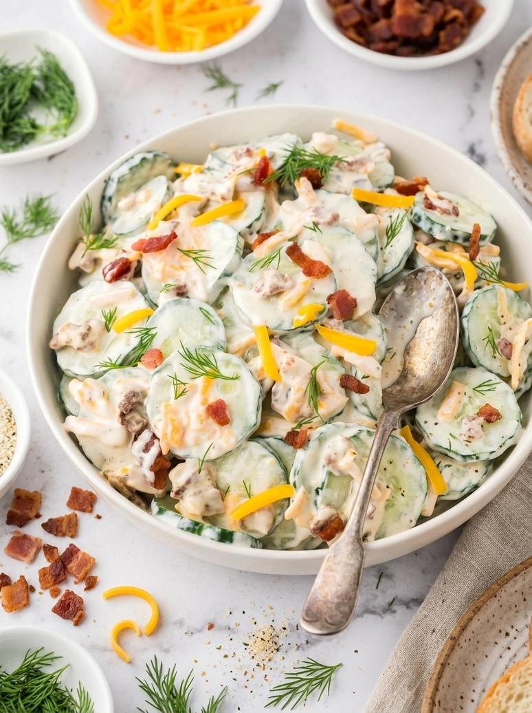 Creamy Crack Cucumber Salad - 1