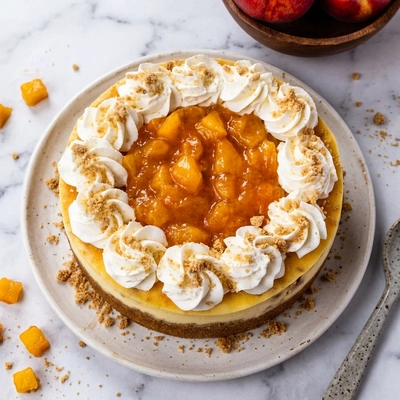 Creamy Peach Cobbler Cheesecake