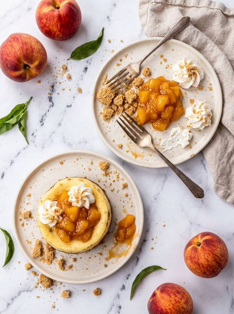 Creamy Peach Cobbler Cheesecake - 1
