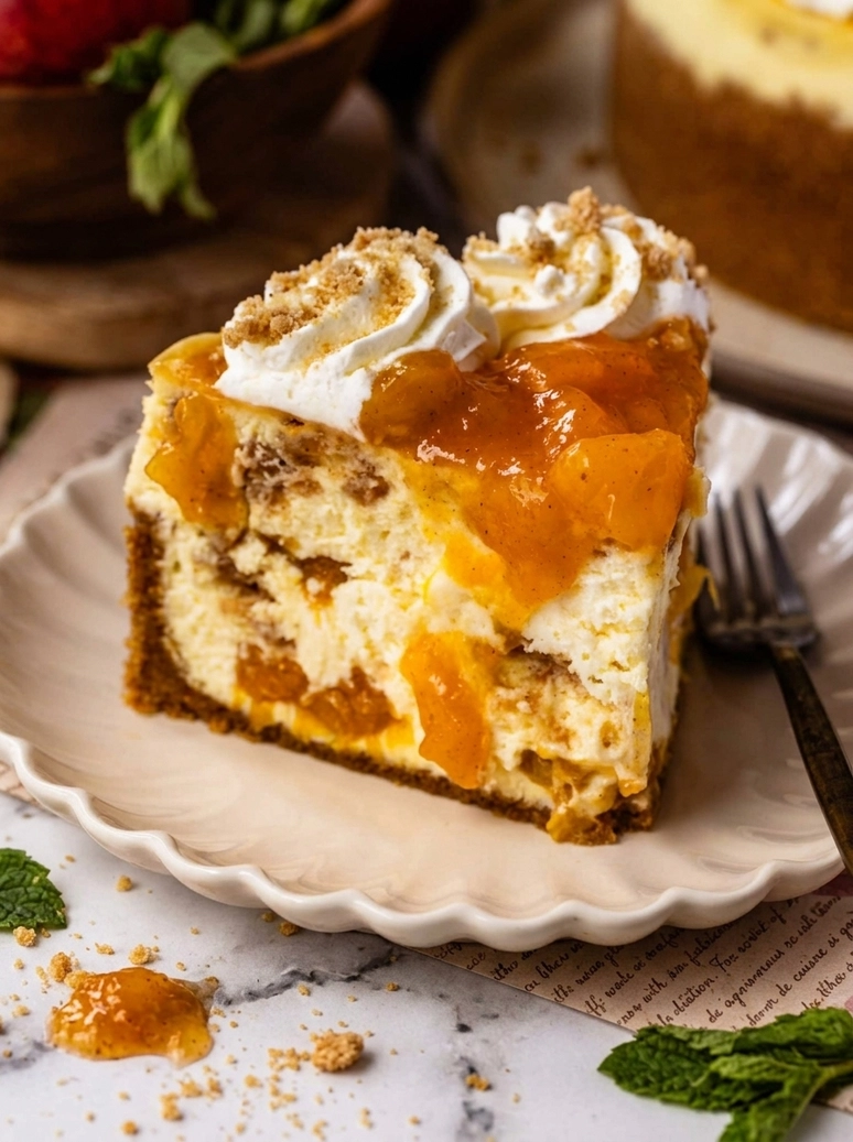 Creamy Peach Cobbler Cheesecake - 2