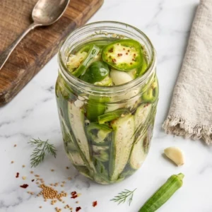 Crisp Spicy Pickled Okra Recipe