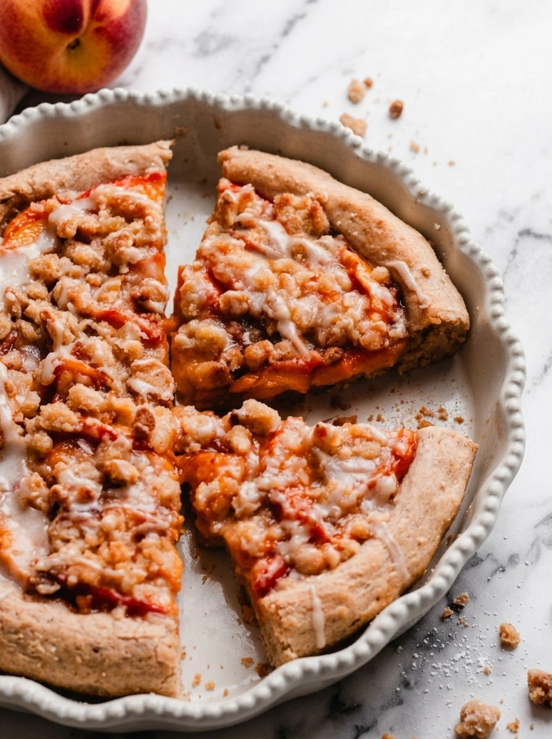 delicious peach cobbler dessert pizza - 1