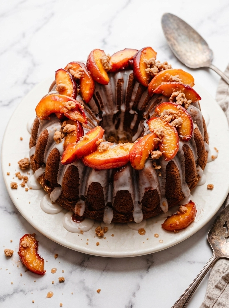 Delicious Peach Cobbler Pound Cake - 1