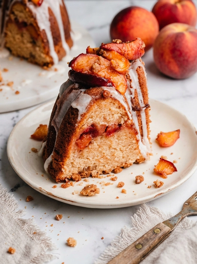 Delicious Peach Cobbler Pound Cake - 2