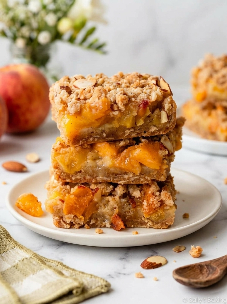 Easier Peach Pie Crumb Bars - 1