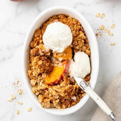 Easy Air Fryer Peach Crisp Recipe