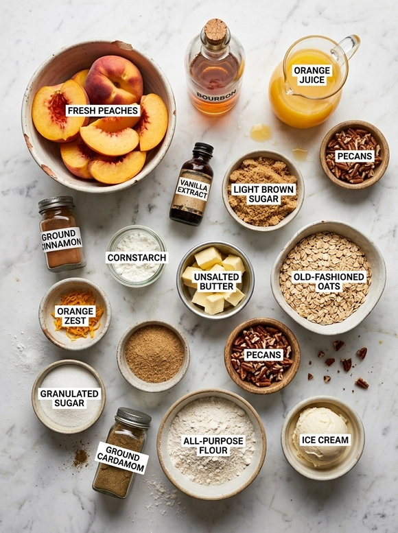 Easy Bourbon Pecan Peach Crisp - 1