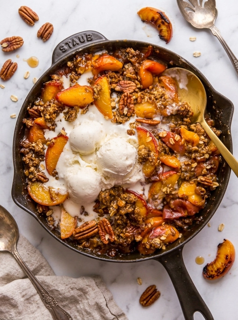 Easy Bourbon Pecan Peach Crisp - 1
