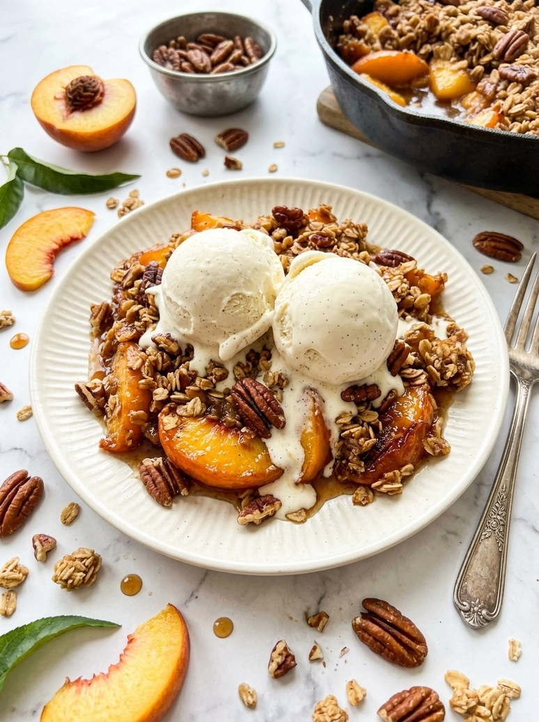 Easy Bourbon Pecan Peach Crisp - 2