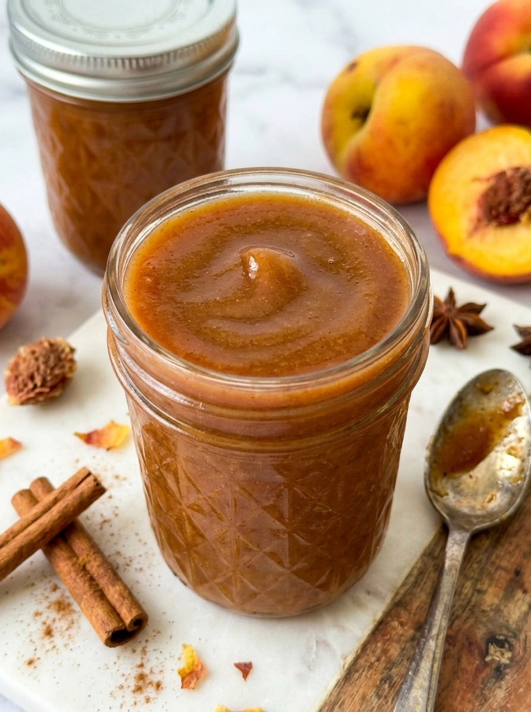 Easy Homemade Slow Cooker Peach Butter - 1