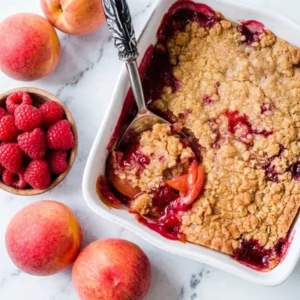 Easy Raspberry Peach Crisp Recipe