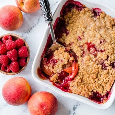 Easy Raspberry Peach Crisp Recipe