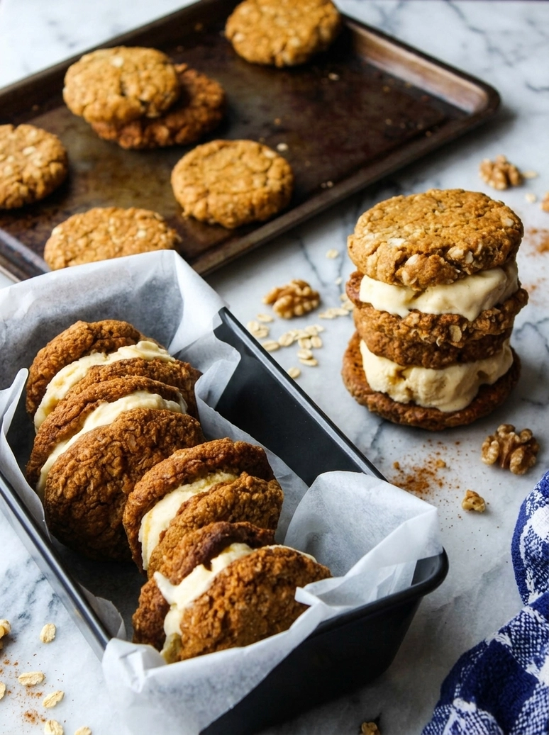 Easy Vegan Oatmeal Ice Cream Sandwiches - 2