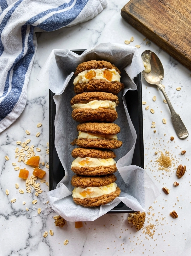 Easy Vegan Oatmeal Ice Cream Sandwiches - 1
