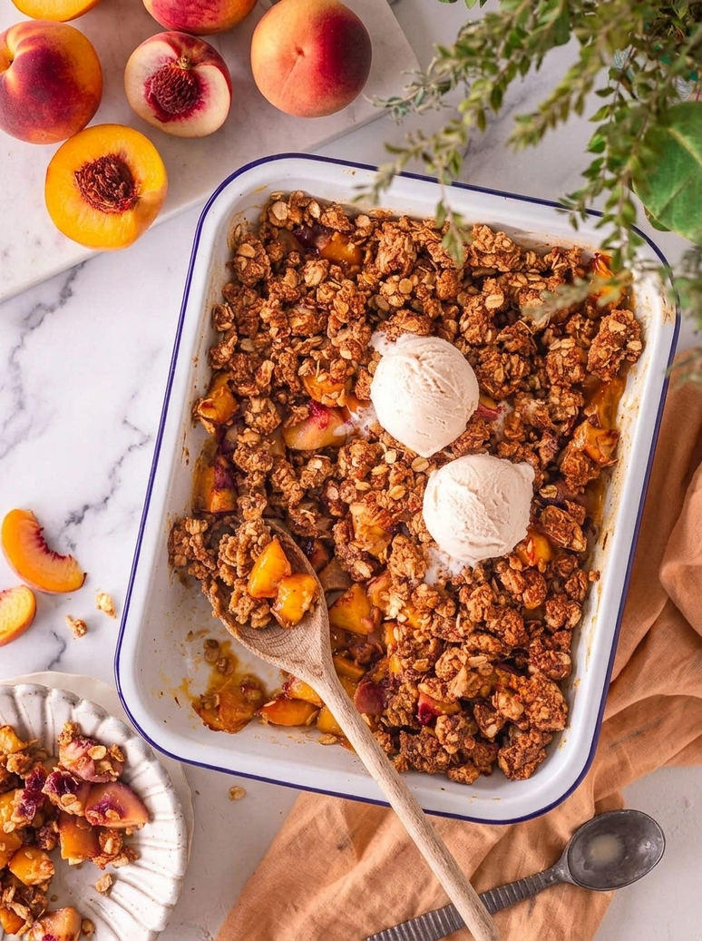 Easy Vegan Peach Crisp Recipe - 1
