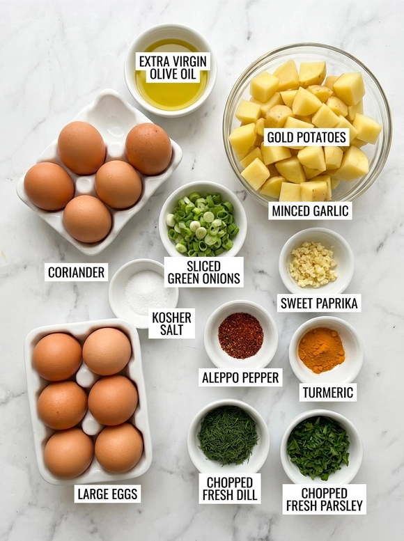 Fluffy Herby Potato Frittata - 1