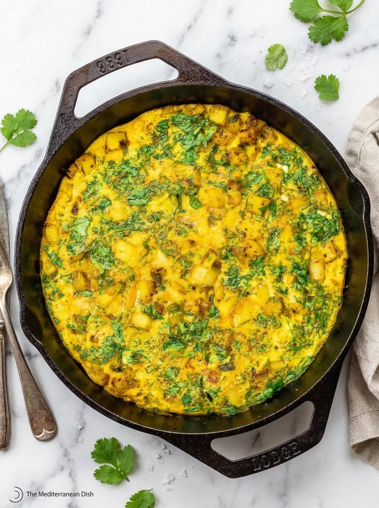 Fluffy Herby Potato Frittata - 1
