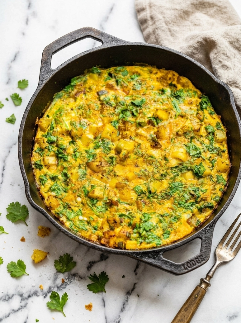 Fluffy Herby Potato Frittata - 2