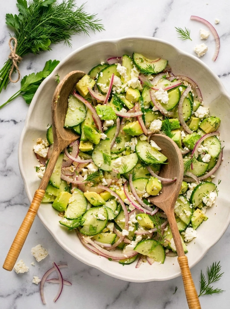 Fresh Cucumber Feta Salad Recipe - 1