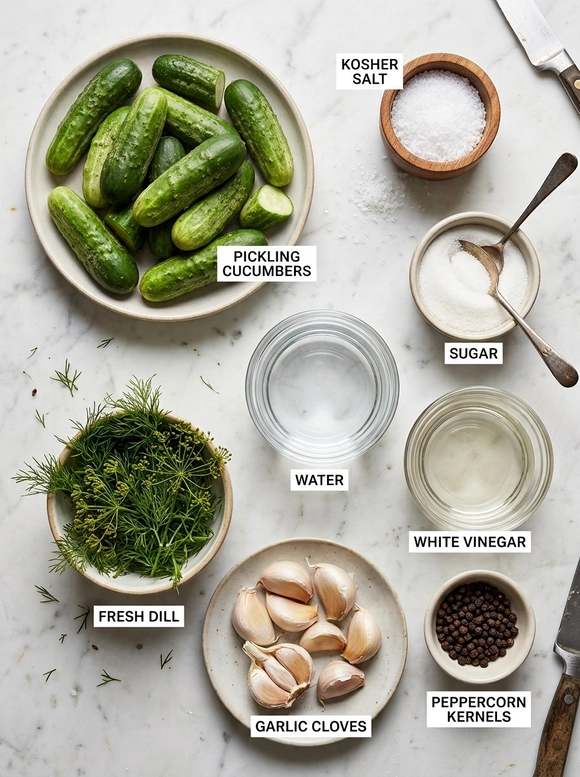 Homemade Easy Refrigerator Dill Pickles - 1