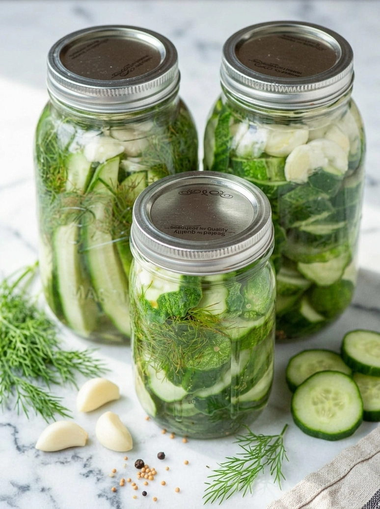 Homemade Easy Refrigerator Dill Pickles - 1