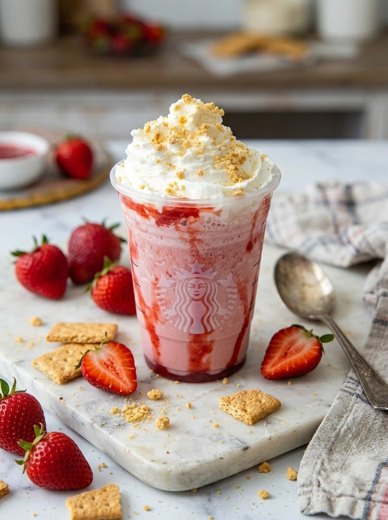 Homemade Strawberry Cheesecake Frappuccino - 1
