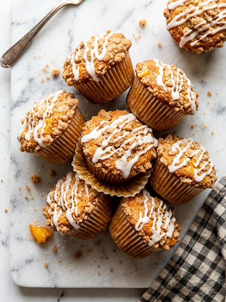 Juicy Peach Muffins with Streusel - 1