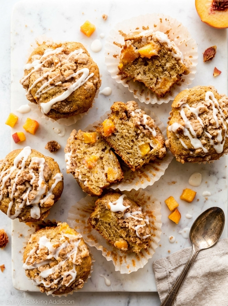 Juicy Peach Muffins with Streusel - 2