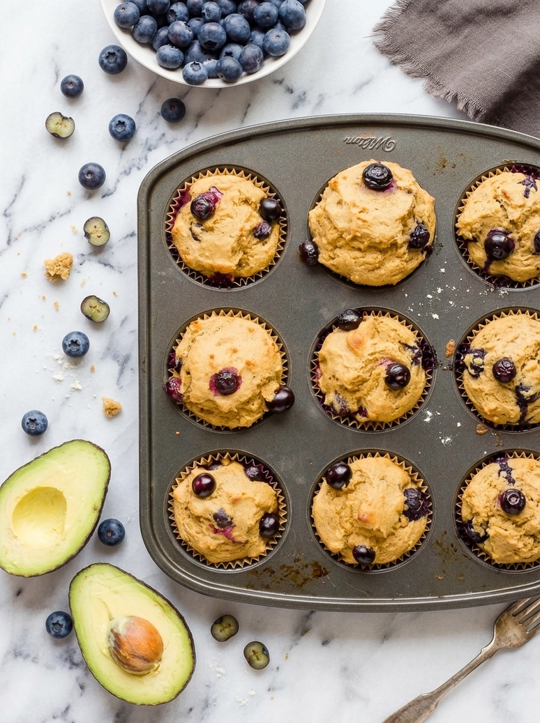 Moist Blueberry Avocado Muffins - 2