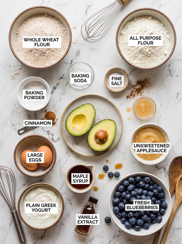 Moist Blueberry Avocado Muffins - 1