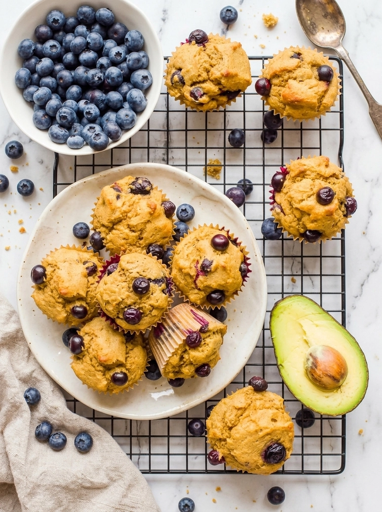 Moist Blueberry Avocado Muffins - 1