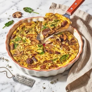 Mushroom Spinach Crustless Quiche Recipe