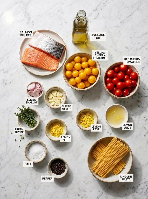 One Pan Salmon with Cherry Tomatoes - 1