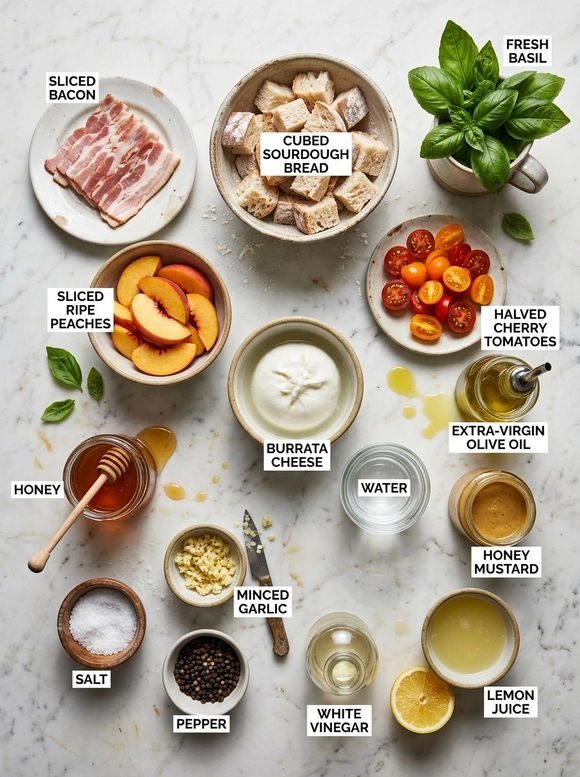 Peach Burrata Salad with Basil - 1
