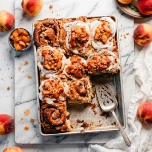 Peach Cobbler Cinnamon Rolls Recipe