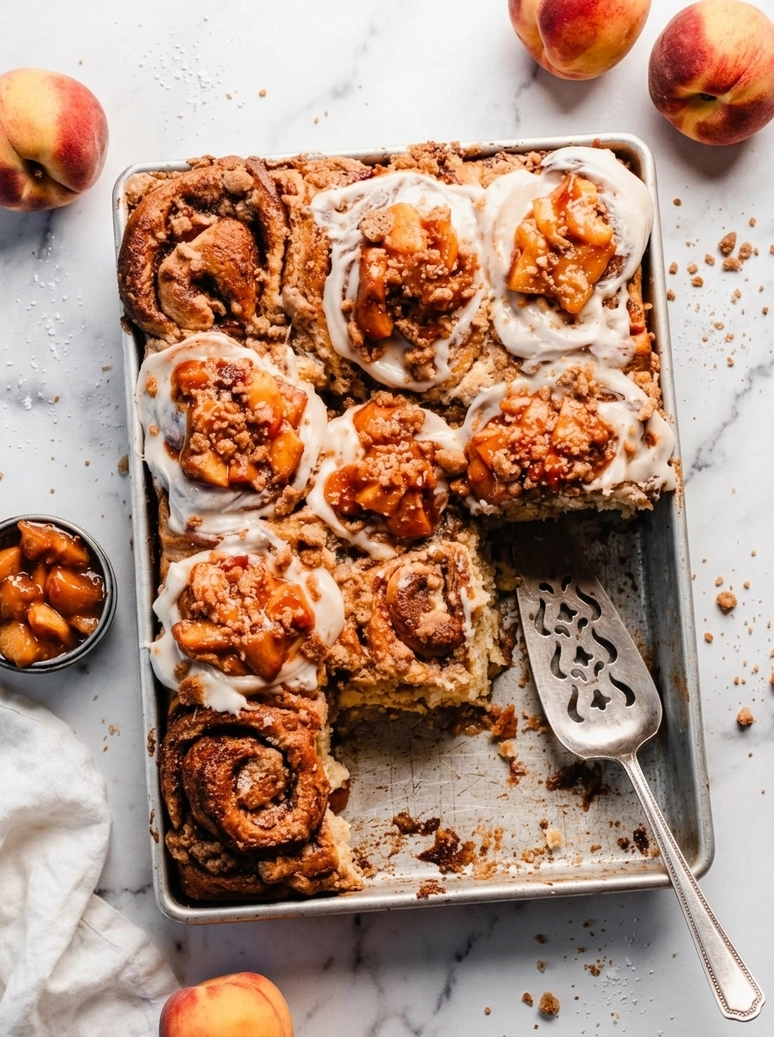 Peach Cobbler Cinnamon Rolls Recipe - 1