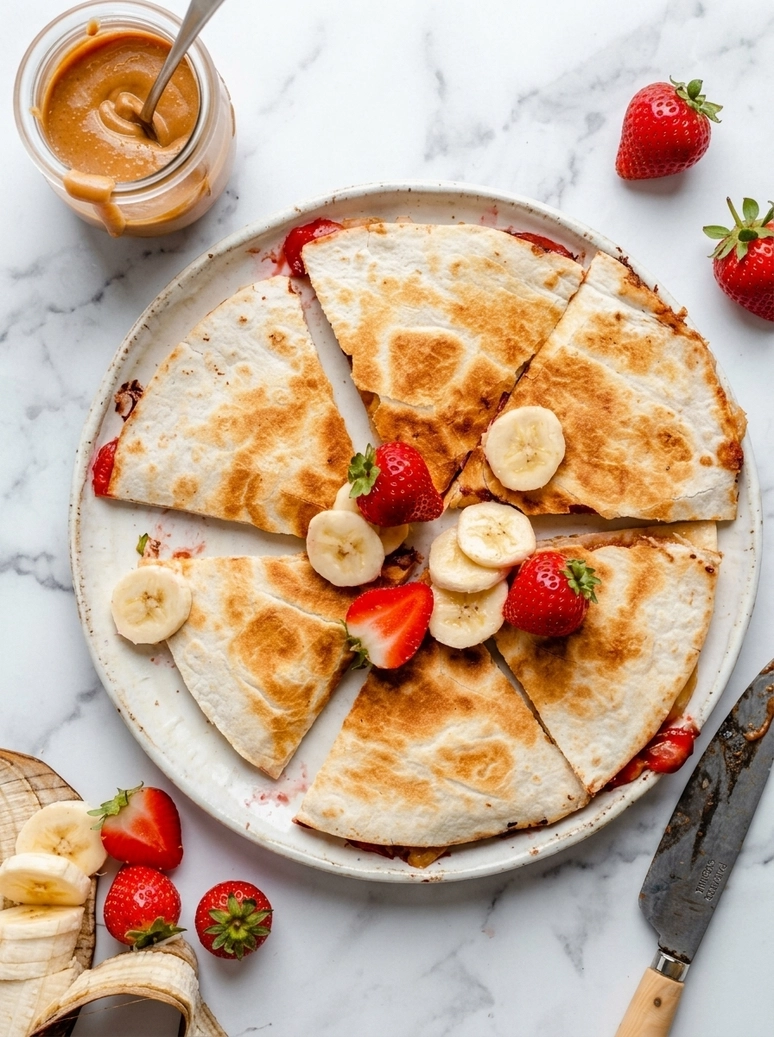 Peanut Butter Strawberry Banana Quesadilla - 2