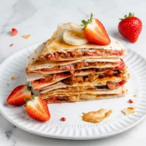 Peanut Butter Strawberry Banana Quesadilla